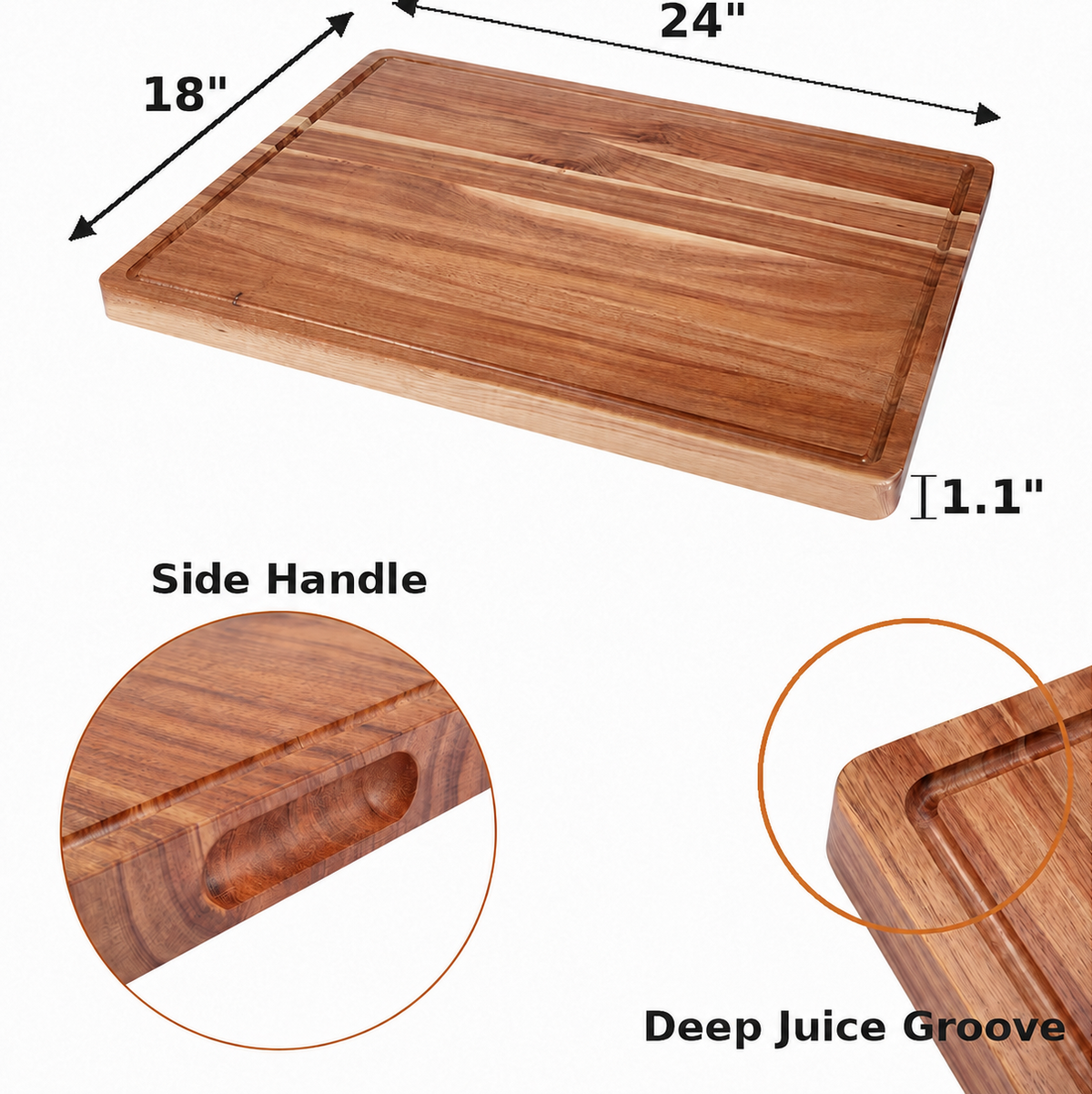 Gathering — 24x18x1.1in acacia charcuterie board size