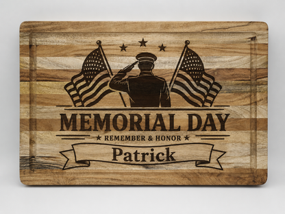 Personalized Patriotic Charcuterie Board - Memorial Day Serving Board