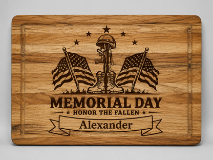 Personalized Patriotic Charcuterie Board - Memorial Day Serving Board