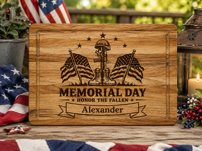 Personalized Patriotic Charcuterie Board - Memorial Day Serving Board