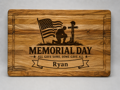 Personalized Patriotic Charcuterie Board - Memorial Day Serving Board