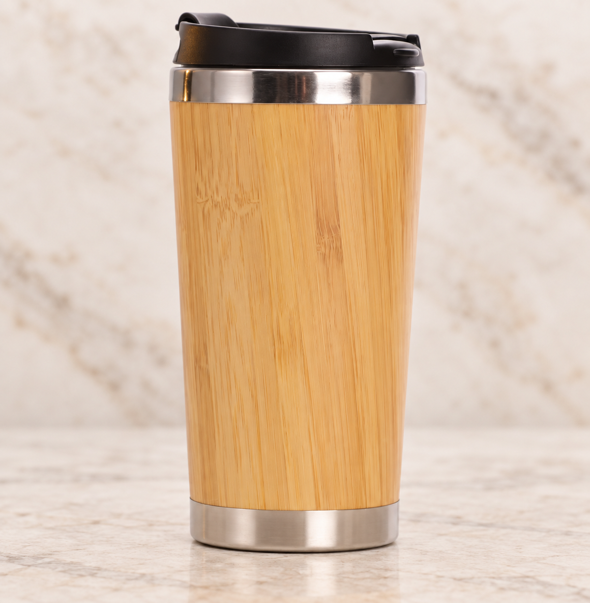 Personalized Bamboo Coffee Tumbler – 16oz Custom Engraved with Your Logo or Text